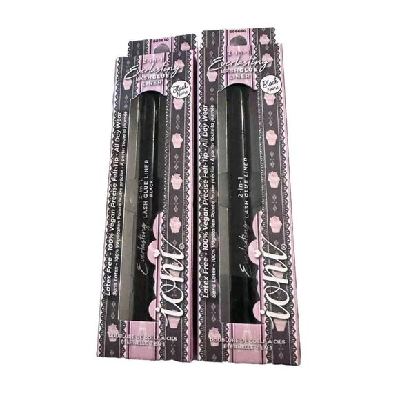 2 IONI BLACK LASH GLUE 2 IN 1 LINER Precise Felt Tip Pen Long Wear - Picture 2 of 9